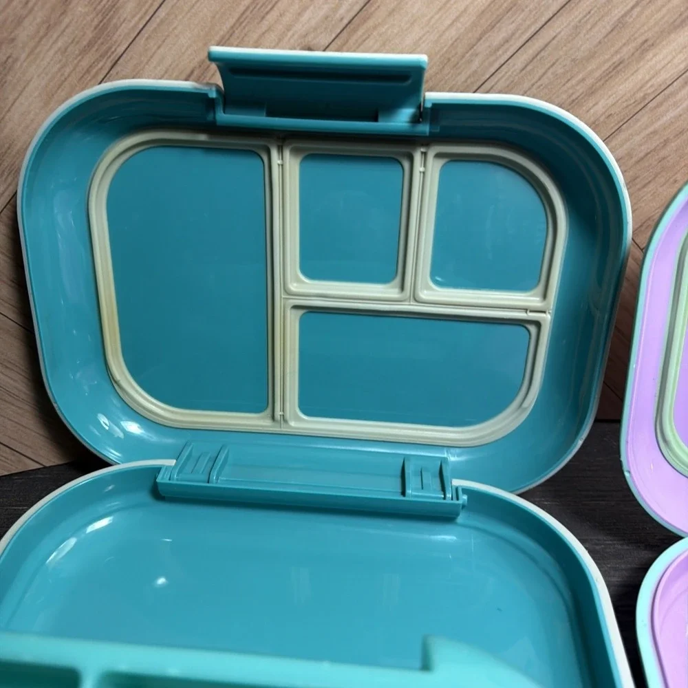 Bentgo Fresh Adults Bento Lunch Box Aqua Purple 2 Pack Leakproof BPA‎ 4 Sections